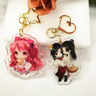 China Eco-friendly Wholesale Acrylic Key Chain Acrylic Key Chain Plastic Custom Gift Charm Anime Cartoon for sale