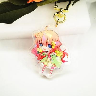 China Custom Gift Key Chain Acrylic Resin Epoxy Make Your Own Anime Glitter Hologram Key Chain Wholesale for sale