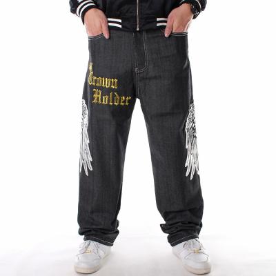 China Plus Size Loose Fit Mens Jeans 2021 Plus Size Stylish Embroidery Loose Mens Jeans for sale