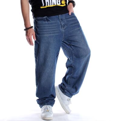 China Plus Size Stylish Plus Size Mens Jeans Black Loose Jeans Men Fashion Baggy Hip Hop Jeans for sale