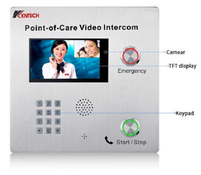 China Two Way Stainless Steel Video Help Point with Hearing Aid Function and TFT Screen Industrial Intercom KNZD-70 for sale