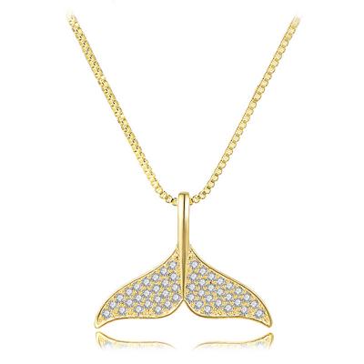 China FASHIONABLE mermaid female simple pendant personality dolphin fish tail s925 diamond clavicle diamond wild chain for sale