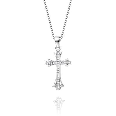 China Hiphop Virgin of Cross Necklace s925 Sterling Silver Cross Necklace Jewelry Silver Pendant for sale