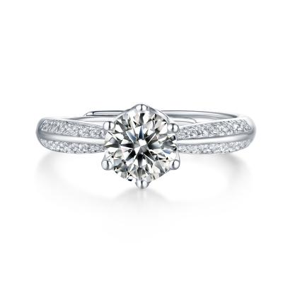 China Moissan Diamond Luxury Proposal Combination Ring S925 for sale