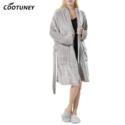 Cina Luxury Bath Robe Fleece Flannel Pajamas Hotel Spa Long Sleeve knitted Causal Women in vendita