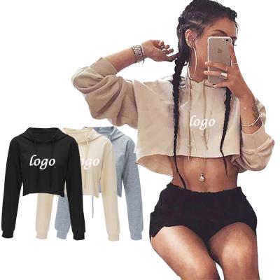 Cina OEM Logo Latest Design Lady Pullover Hoodies Women Long Sleeve Crop Top in vendita