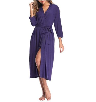 China Women's kimono Nightgown cotton light Nightgown short Knitted Bathrobe soft Pajama women sleepwear à venda