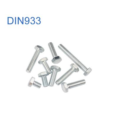 China High Reliability Din933 Hd Full Tooth Hex Head Stainless Steel Hex Bolts High Strength Fastener Custom Manufacturer for sale