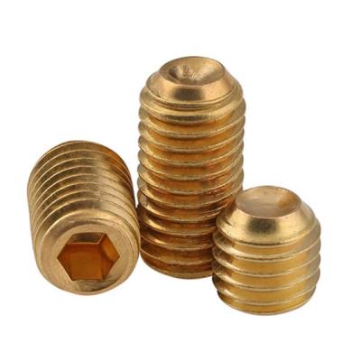 China High reliability full thread concave end set bolt M6 screw gold m5 screw set carbon steel for sale