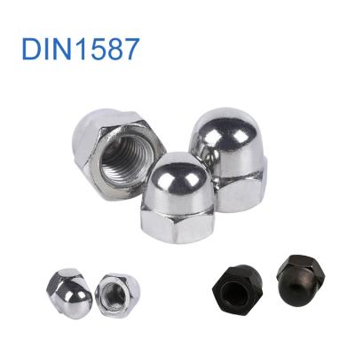 China High Reliability Fastener Supplier Black Nut Caps Din1587 M8 Dome Nut Cover Cap Nut for sale