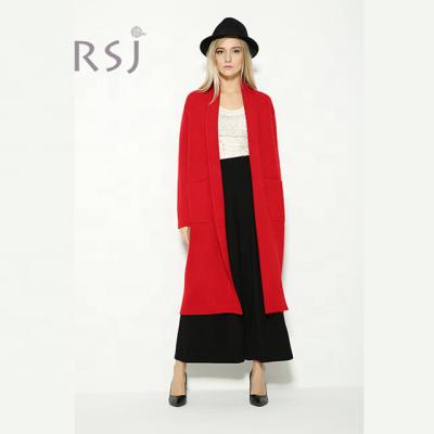 China 2020 Autumn Winter New Style Women's Anti-shrink Red Wool Coat Knitting Lady's Overcoat for sale