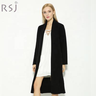 China Female anti-shrink coat dishonest woolen coat 2020 autumn and winter new fashion loose mid length black woolen coat Hepburn style for sale