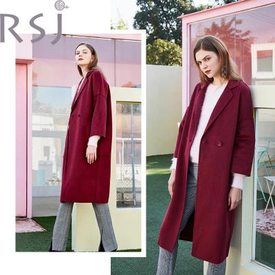 China Sustainable famous design women coat comfortable cashmere and woolen double sided coat overside coats in spring&winter&autumn for sale