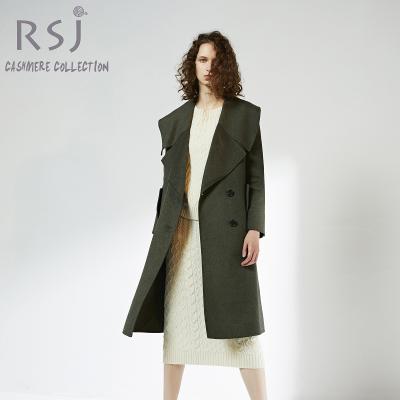 China RSJ anti-shrink wholesale 2018 the European version of the British middle style cashmere woolen coat slim fit women's clothing and long section for sale