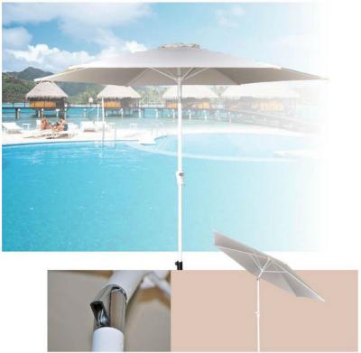 China Outdoor Patio Sun Shades 9 Foot White Canopy Tiltable Market Parasol Umbrella for sale