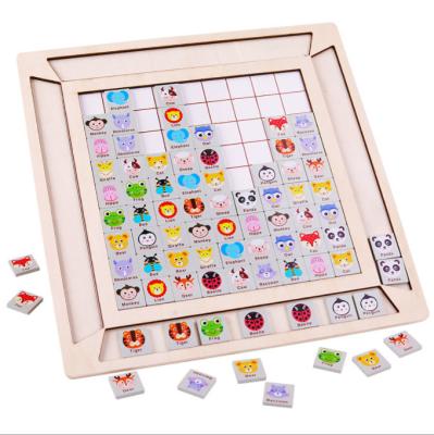 China New Arrival 40*40*1cm Jigsaw Puzzle Jigsaw Intelligence Wooden Animal Early Education Toys for sale