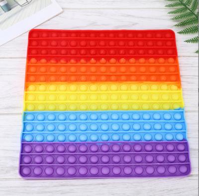 China Silicone New Arrival Rainbow Intelligence Squeeze Bubble Silicone Early Education Toys for sale