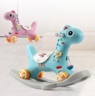 China New Arrival High Quality Baby Cockhorse Rocking And Walker Car 2 In 1 With Music Rocking Horse Baby Walker Car for sale