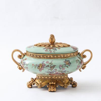 China European country style European country vintage home decoration resin food storage tank decoration lid for sale