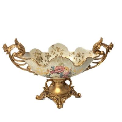 China Traditional Customized Resin Decorative Luxury Fruit Bowl Dish for sale