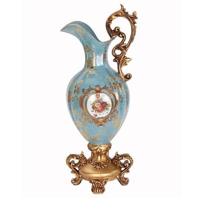 China Europe Living room home European decoration gift decoration wine cabinet decoration European resin retro vase for sale