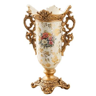 China Traditional Home Decor European Vintage luxury resin vases Wholesale White Creative vases Gift Accessories Living Room table decor pieces for sale