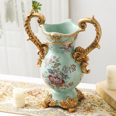 China European country style European Vase For Flower Arrangement Urns & Jars Luxury Resin Classic Art Products for sale