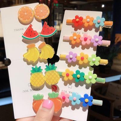 China Fashion Wholesale Novelty Fruit Platypus Hair Clip For Kids DIY Cute Rainbow Hairpins for sale