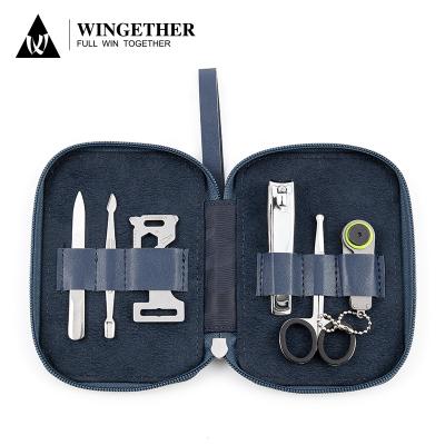 China Wholesale Hot Selling Wingether Amazon Grooming 6 Person Grooming Kit in 1 Manicure Kit Portable Men's Grooming Set for Men Manicure and Pedicure Set for sale