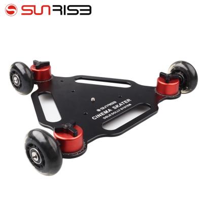 China Aluminum Alloy Sunrise 3 Wheels Aluminum Alloy Dslr Camera Dolly Track Rail Slider for sale