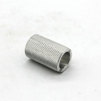 China 6061 Aluminum Metal Accessories CNC Threading Turning Part Knurled Aluminum Tube for sale