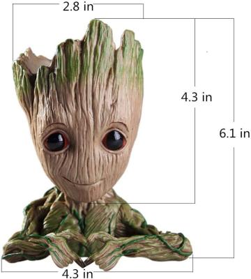 China Toy Factory Price Hot Selling Polyresin Cartoon Cute Resin Treeman Baby Groot Flower Pot With Ornaments Gifts Groot Promotional PVC for sale