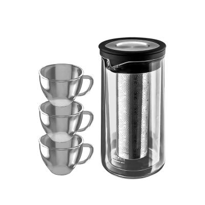 China Viable Travel Glass Mug Traveling, Coffee Utensils, Hand Brewing Tea Set, Portable Travel With Exquisite Storage Bag for sale