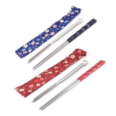 China Modern 304 Stainless Steel Japanese Portable Chopsticks Set Stainless Steel Home High End Clip for sale