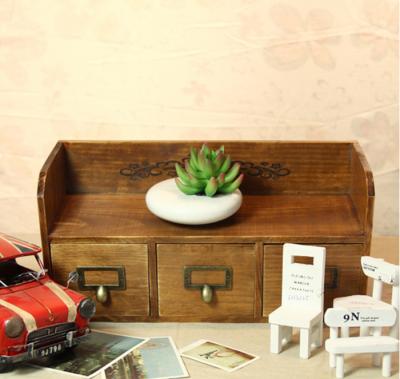 China Sustainable Vintage Wooden Box Drawer Box Cabinet Able To Hang Jewelry Box for sale