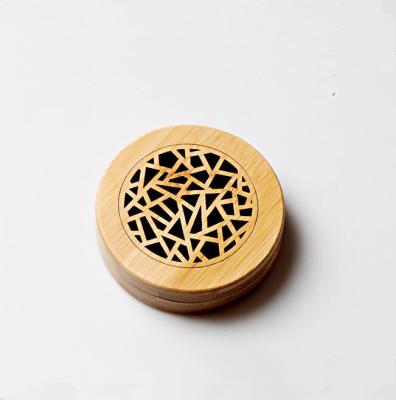 China Oil Bruner Round Shape Engraving Bamboo Wooden Censer Arabic for sale