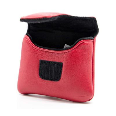 China Head Protector Golf Protector Rain Covers Customized Red Solid Color Golf Club Headcovers High Quality Square Mallet Putter Club Head Covers Magnet for sale