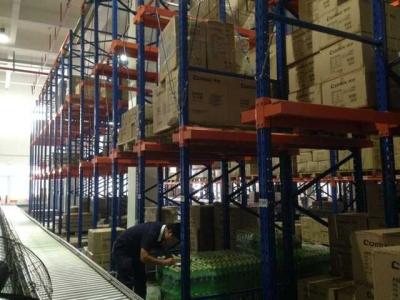 China Dark Blue Drive In Pallet Racking System , Heavy Duty Industrial Metal Shelving For Raw Materials for sale