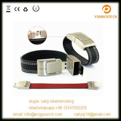 China giveaway gift embossed logo bracelet leather usb flash drive for sale