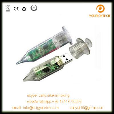 China Cheap promotional plastic injection syringe usb flash drive for sale