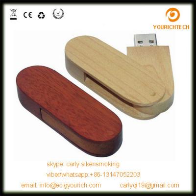 China Swivel usb flash drive wood usb flash drives bulk cheap for sale