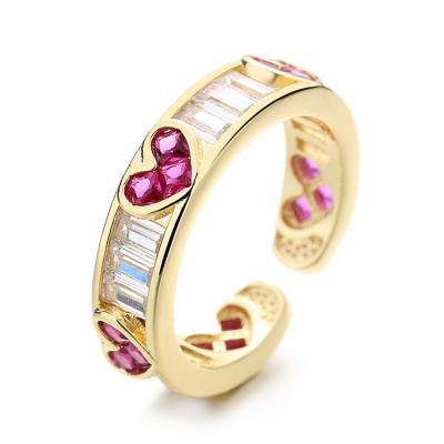 China Other Girls' Fashion Sense: Versatile Outgoing Pink Love Open Ring Adjustable Ring for sale