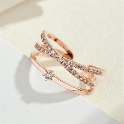 China Other Double Layer Ring With Adjustable Opening For Personalized Niche Fashion Women'S Korean Trendy Index Finger Ring for sale