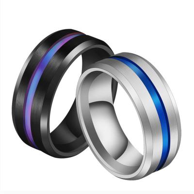 China Punk Stylish And Minimalist 8mm Color Groove Ring for sale