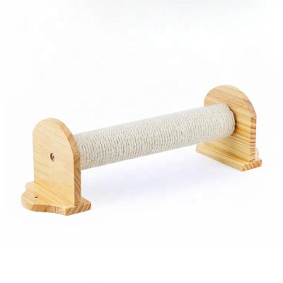 China Viable Yellow Cat Scratch Post Climbing Frame Sisal Post Scratch Board Cat Claw Grinding Wooden Toys for sale