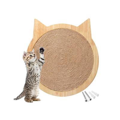 China Viable Factory Birthday Gift Cat Scratch Board Toy Lounge Custom Cardboard With Sisal Wooden Pet Cat Scratcher for sale