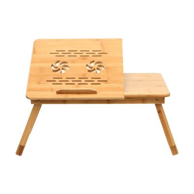 China Factory Custom Logo High Quality Eco Friendly Foldable Bamboo Laptop Table (Size) Adjustable With Fan And Drawer for sale