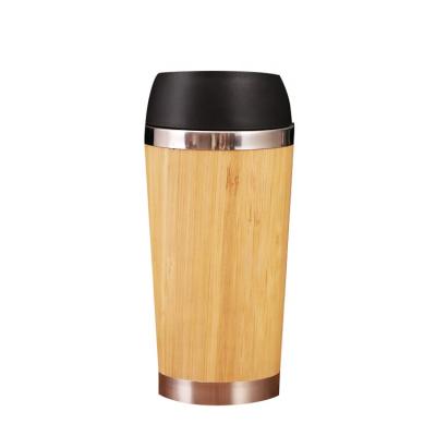 China Hot Sale Sustainable Products Shell Stainless Steel Thermal Flask Double Walled Bamboo Water Bottle for sale