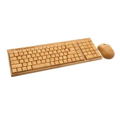 China Wholesale Handmade Eco Friendly Custom Wireless Bamboo Mouse Desktop PC USB PC Keyboard Combos For Home Office for sale