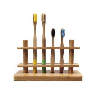 China Eco-Friendly Handmade Custom Logo Bamboo Toothbrush Holder For Living Room Or Bathroom Using for sale